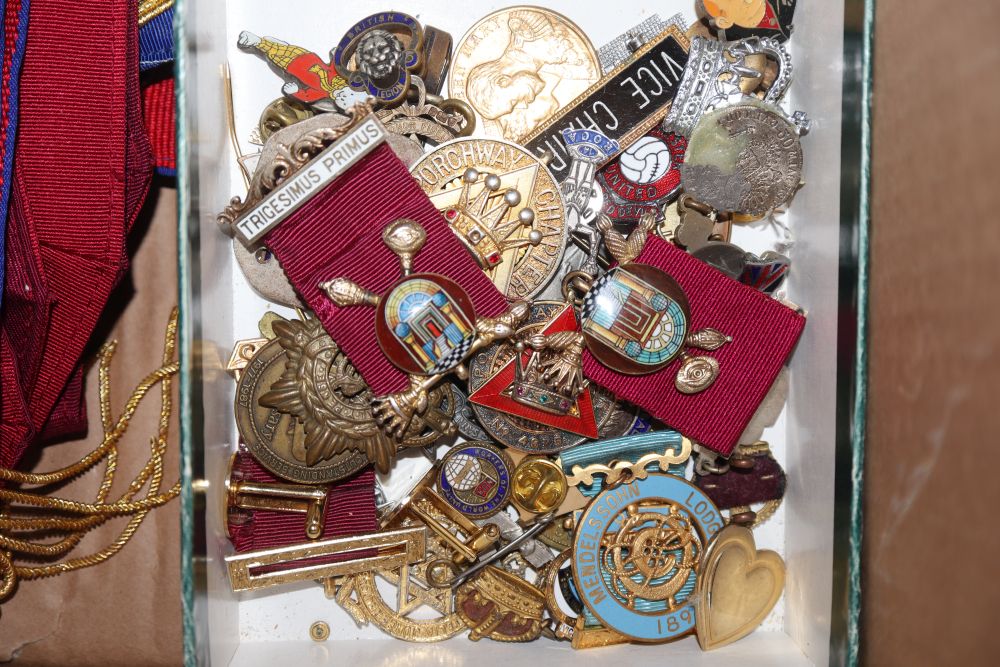 A quantity of Masonic medals, badges etc.